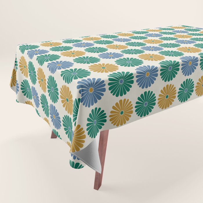 Retro Summer Daisies X Tablecloth Gallery Image 1