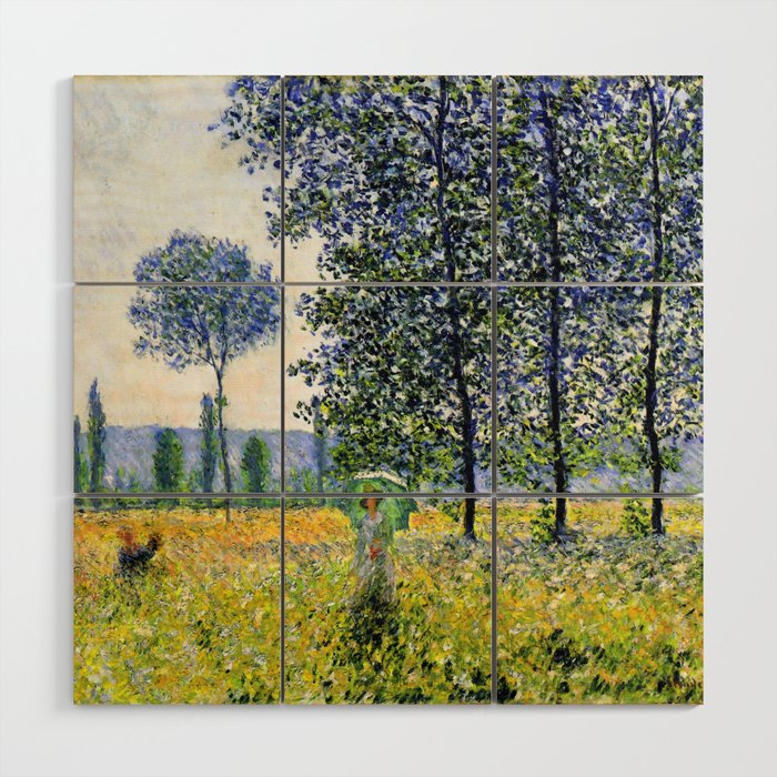 Claude Monet "Sunlight Effect under the Poplars", 1887 Wood Wall Art Gallery Image 1