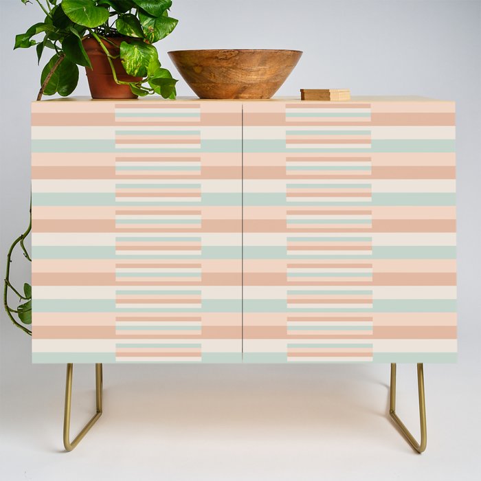 Mixed Stripes Pattern VI Soft Pastel Credenza Gallery Image 1