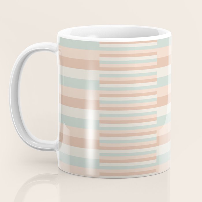 Mixed Stripes Pattern VI Soft Pastel Coffee Mug Gallery Image 3