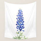 Texas bluebonnet in watercolor Wall Tapestry Gallery Image 4