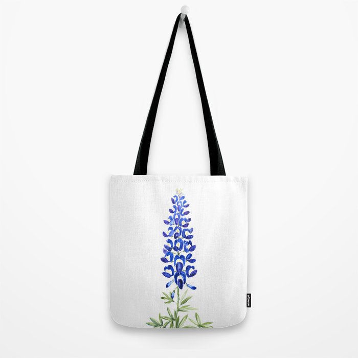 Texas bluebonnet in watercolor Tote Bag Gallery Image 2