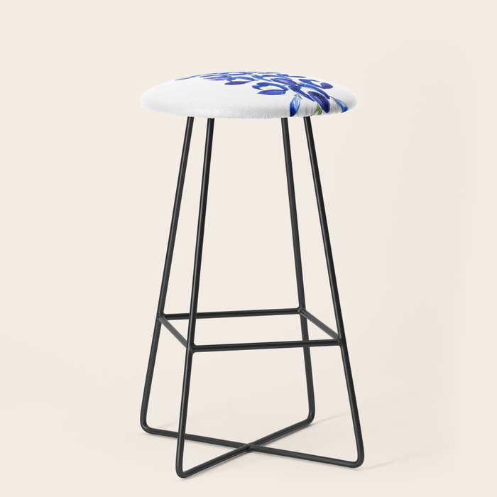 Texas bluebonnet in watercolor Stool Gallery Image 1