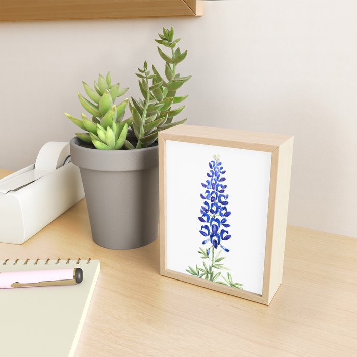 Texas bluebonnet in watercolor Mini Art Print Gallery Image 2