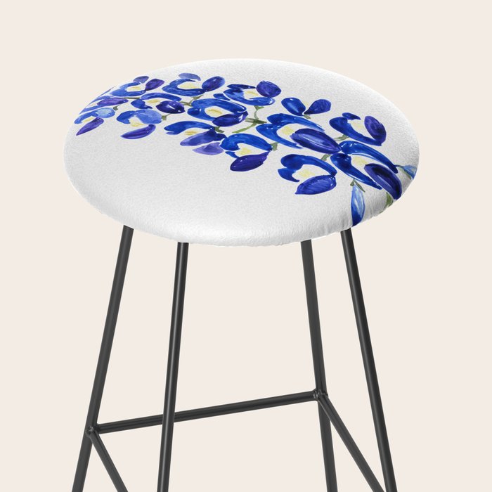 Texas bluebonnet in watercolor Stool Gallery Image 2