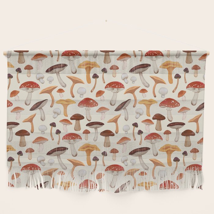 Mushroom Medley Pattern - Neutral Wall Hanging Gallery Image 1