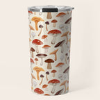 Mushroom Medley Pattern - Neutral Travel Mug Gallery Image 1