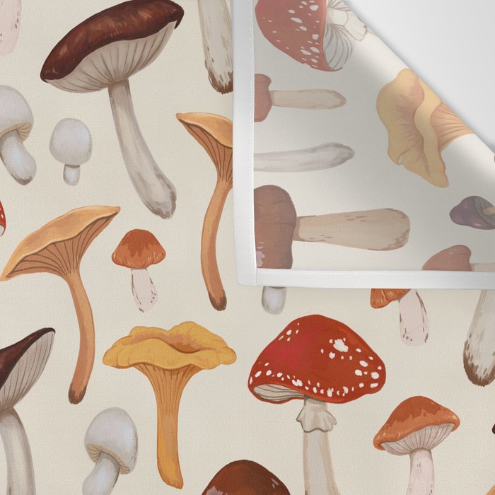 Mushroom Medley Pattern - Neutral Wall Tapestry Gallery Image 3
