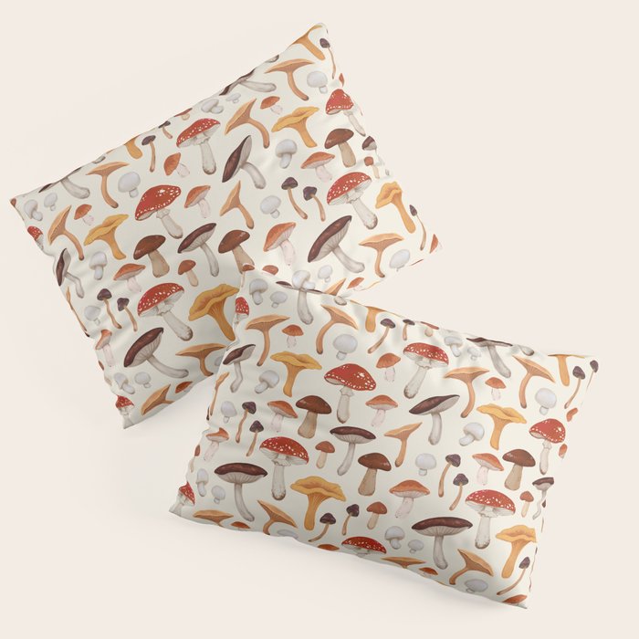 Mushroom Medley Pattern - Neutral Pillow Sham Gallery Image 3