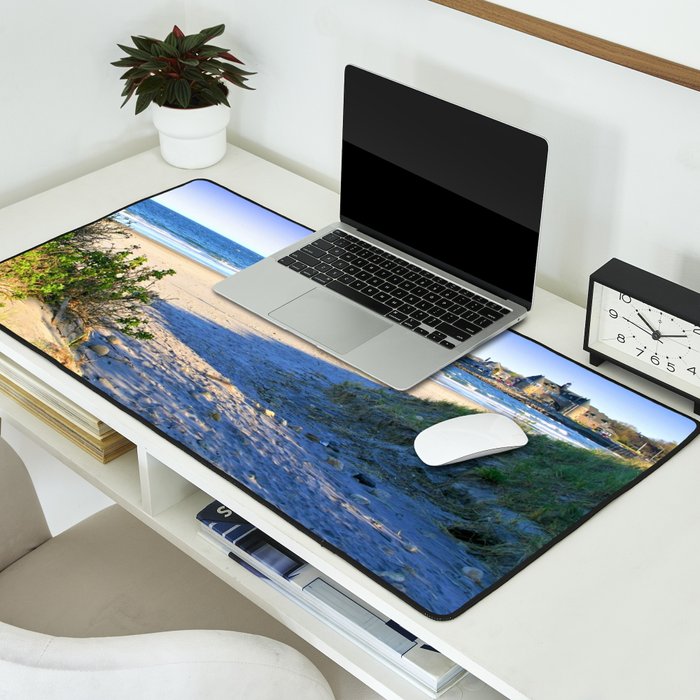 The Towers - Narragansett Town Beach, Rhode Island Desk Mat Gallery Image 2