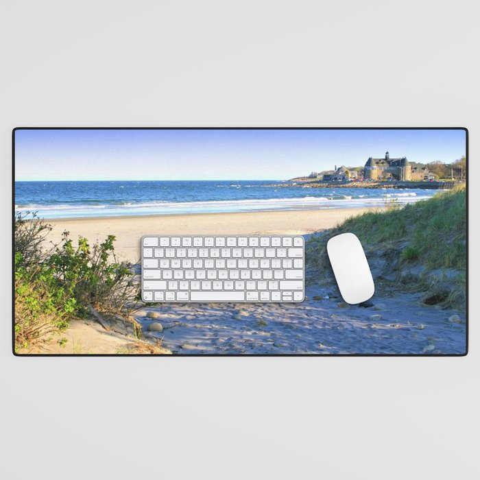 The Towers - Narragansett Town Beach, Rhode Island Desk Mat Gallery Image 1