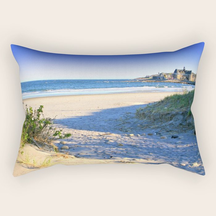 The Towers - Narragansett Town Beach, Rhode Island Rectangular Pillow Gallery Image 2