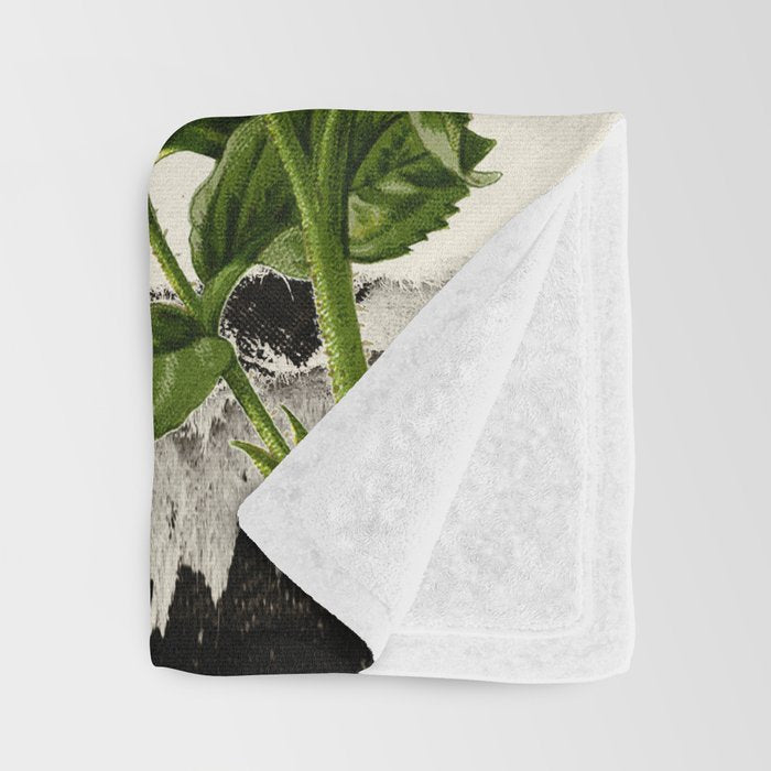 minimal collage/ landscape flower Throw Blanket Gallery Image 3