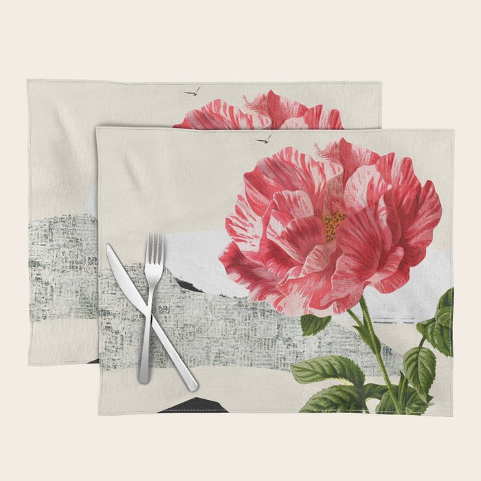minimal collage/ landscape flower Placemat Gallery Image 1