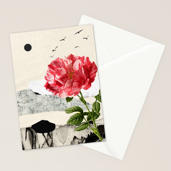 minimal collage/ landscape flower Stationery Card Gallery Image 2