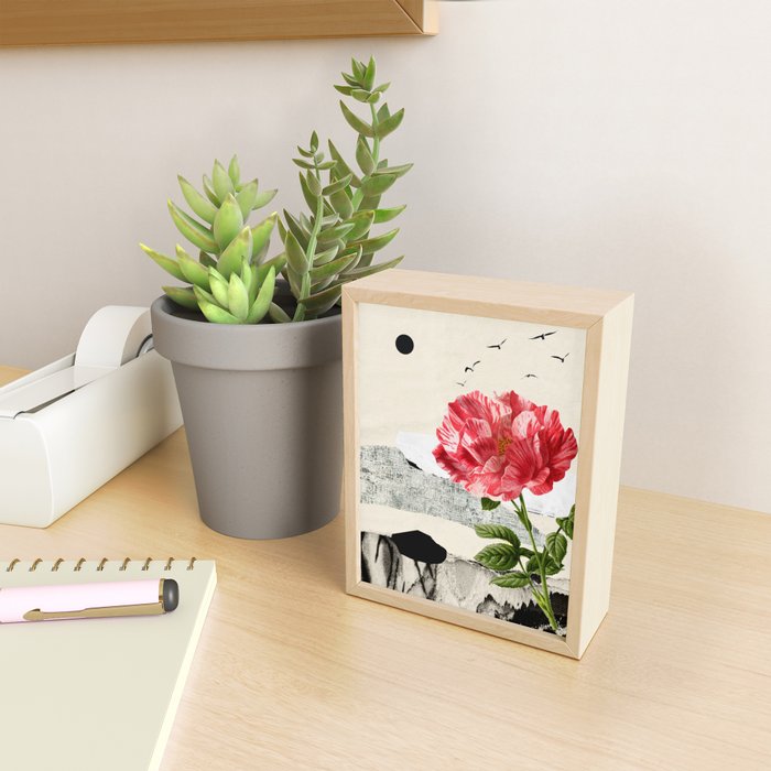 minimal collage/ landscape flower Mini Art Print Gallery Image 2