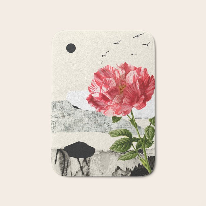 minimal collage/ landscape flower Bath Mat Gallery Image 1