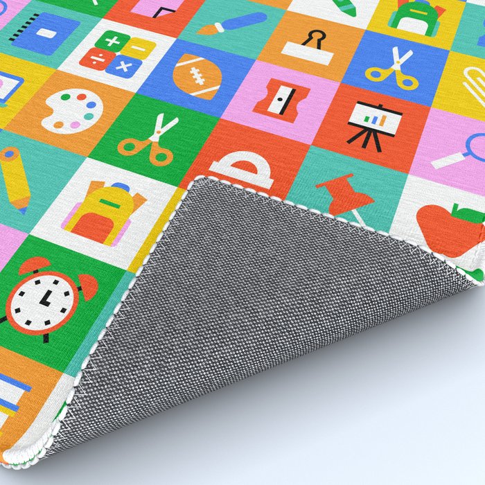 Colorful back to school geometric mosaic pattern Rug Gallery Image 4