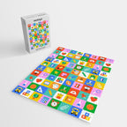 Colorful back to school geometric mosaic pattern Jigsaw Puzzle Gallery Image 2