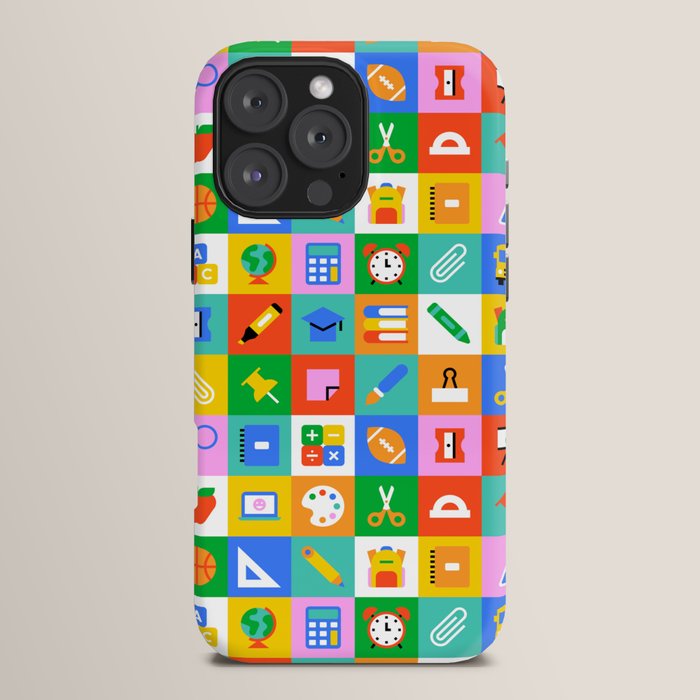Colorful back to school geometric mosaic pattern iPhone Case Gallery Image 16