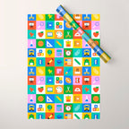 Colorful back to school geometric mosaic pattern Wrapping Paper Gallery Image 1