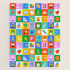 Colorful back to school geometric mosaic pattern Jigsaw Puzzle Gallery Image 1