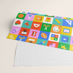 Colorful back to school geometric mosaic pattern Wrapping Paper Gallery Image 2