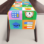 Colorful back to school geometric mosaic pattern Table Runner Gallery Image 1