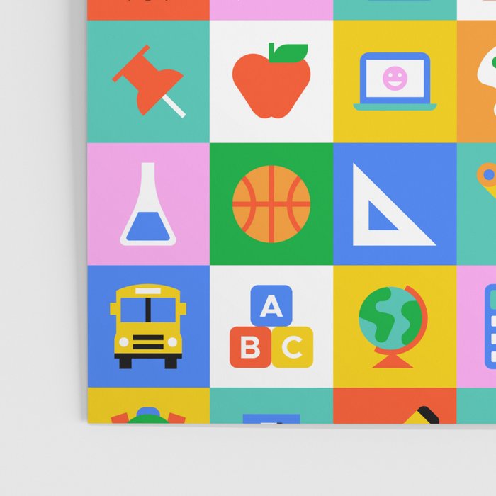 Colorful back to school geometric mosaic pattern Poster Gallery Image 3