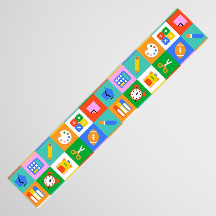 Colorful back to school geometric mosaic pattern Table Runner Gallery Image 3