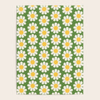 Retro Green Daisy Pattern Poster Gallery Image 4