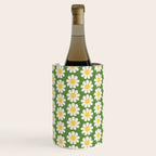 Retro Green Daisy Pattern Wine Chiller Gallery Image 2