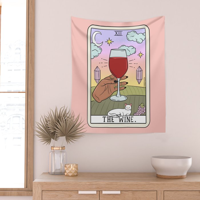 WINE READING (DARK) Wall Tapestry Gallery Image 2