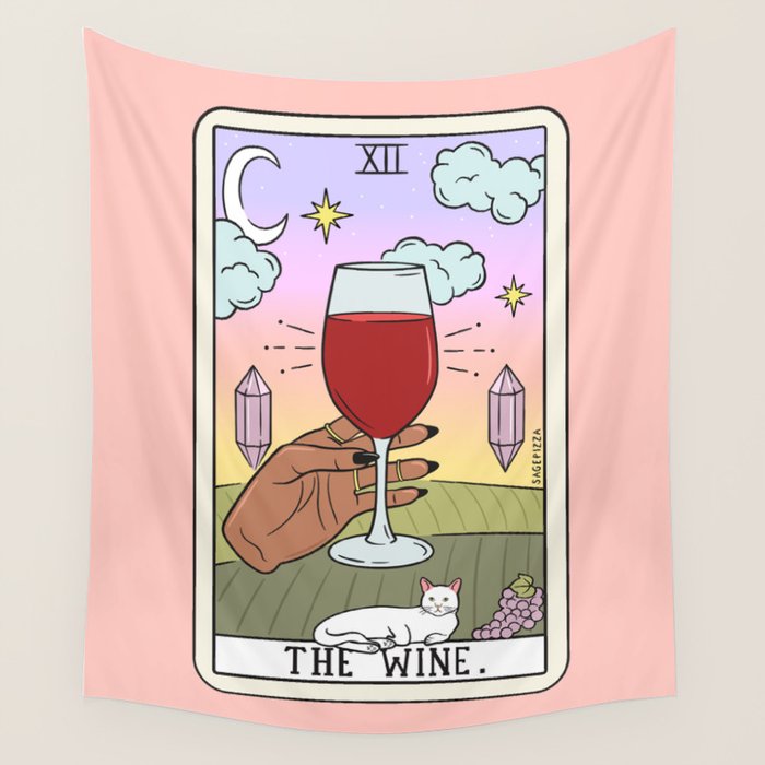 WINE READING (DARK) Wall Tapestry Gallery Image 1