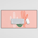 Hand drawn cactus plant art Desk Mat Gallery Image 1
