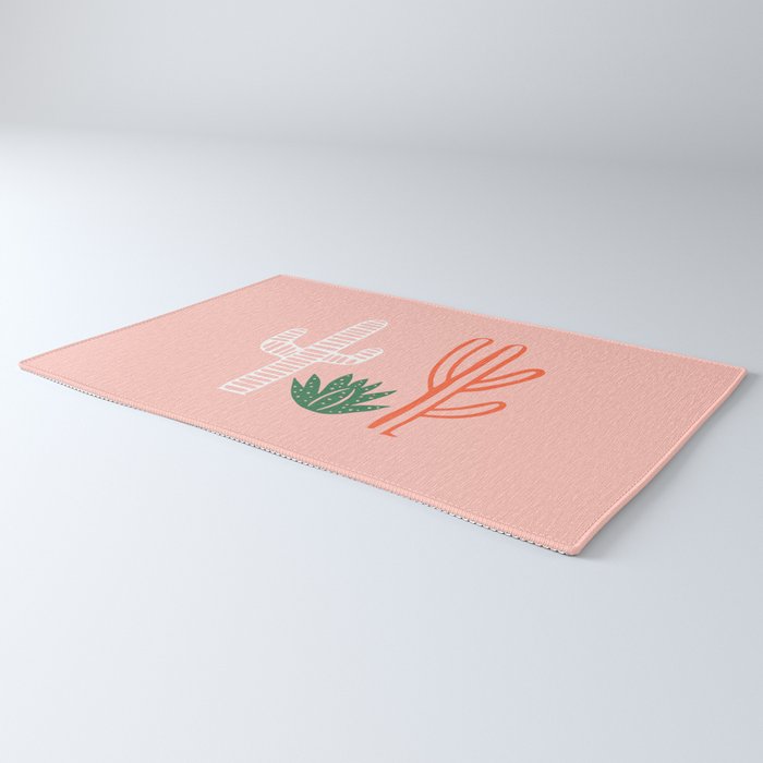 Hand drawn cactus plant art Rug Gallery Image 3