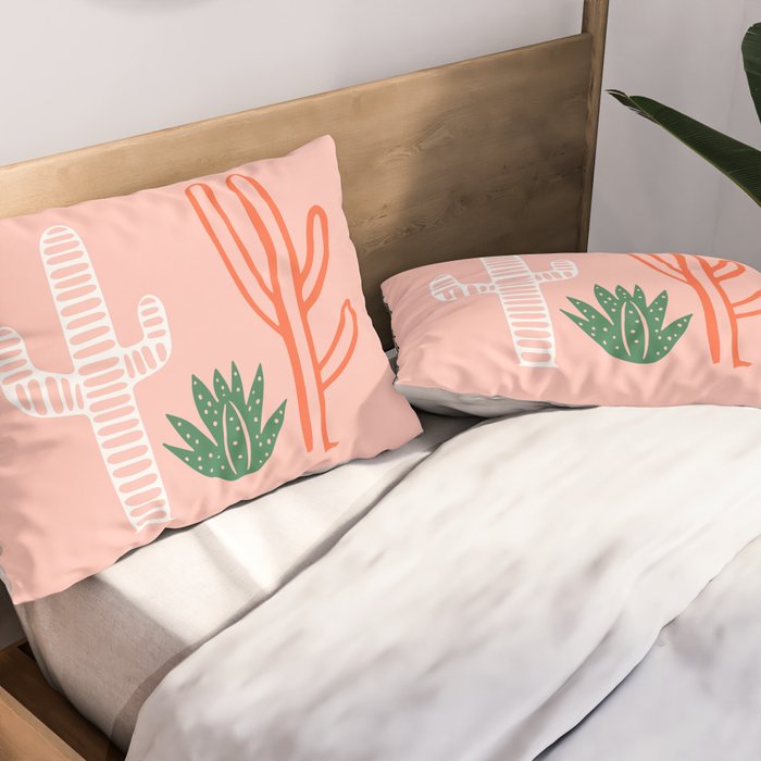 Hand drawn cactus plant art Pillow Sham Gallery Image 2