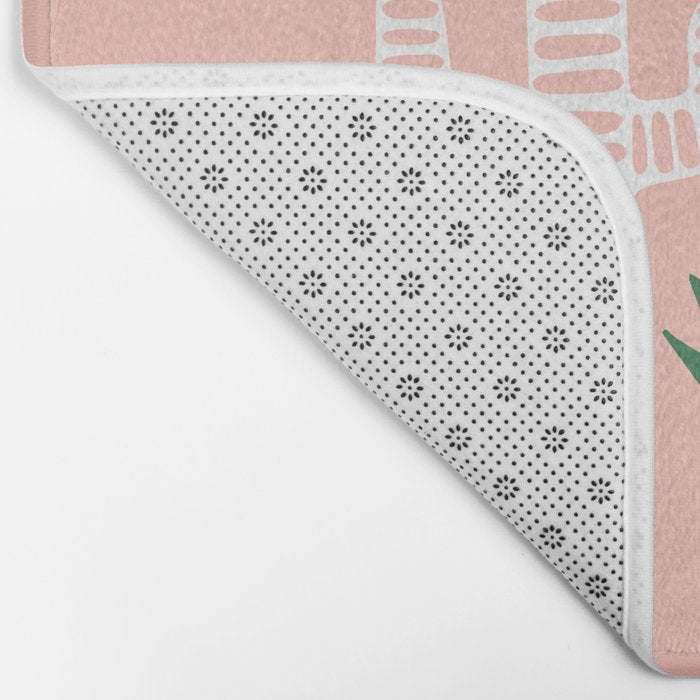 Hand drawn cactus plant art Bath Mat Gallery Image 2