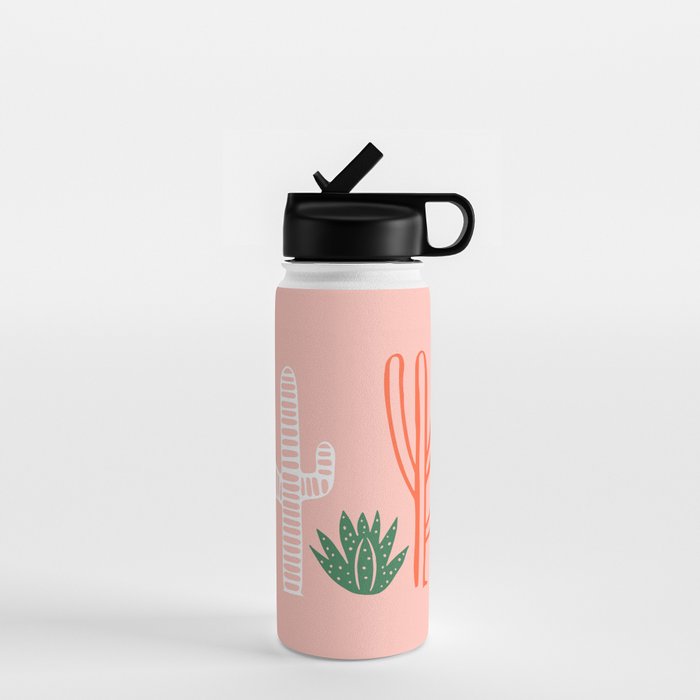 Hand drawn cactus plant art Water Bottle Gallery Image 1