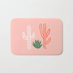 Hand drawn cactus plant art Bath Mat Gallery Image 1