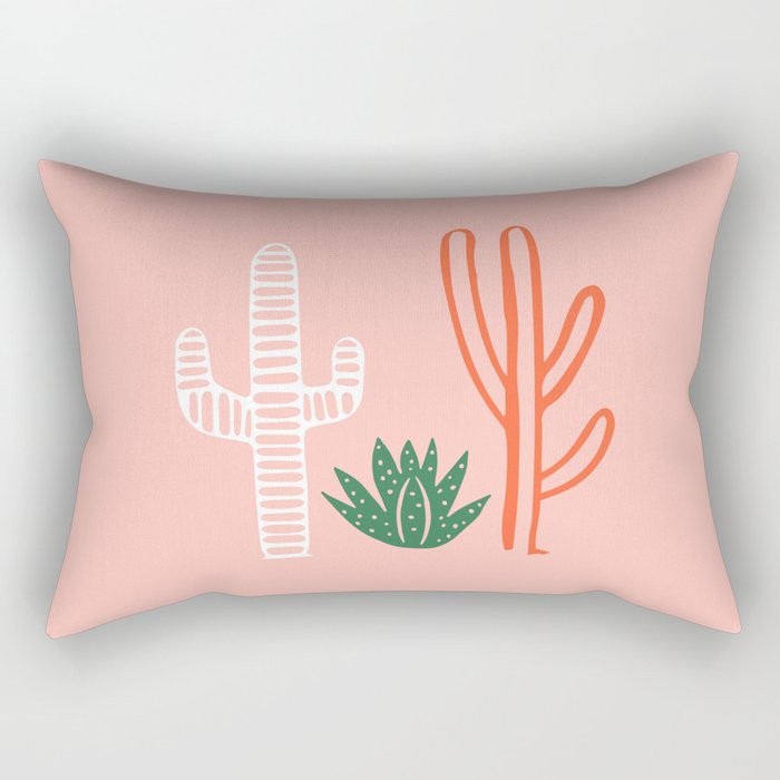 Hand drawn cactus plant art Rectangular Pillow Gallery Image 1