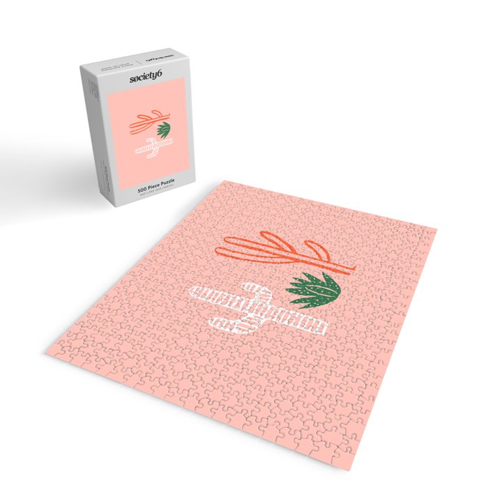 Hand drawn cactus plant art Jigsaw Puzzle Gallery Image 2