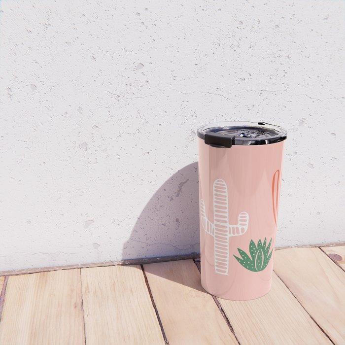 Hand drawn cactus plant art Travel Mug Gallery Image 4