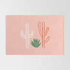 Hand drawn cactus plant art Rug Gallery Image 2