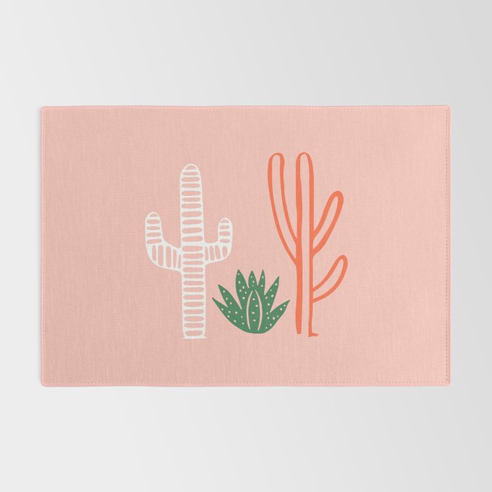 Hand drawn cactus plant art Rug Gallery Image 2