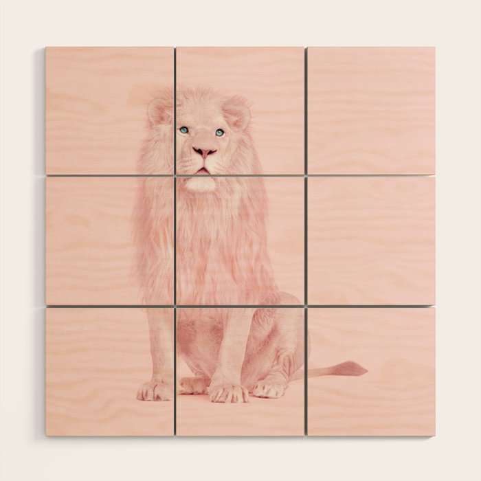 PINK LION Wood Wall Art Gallery Image 1