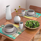 Sunrise at Shinzenn - Nature Ukiyo Landscape in Green, Blue and Orange Placemat Gallery Image 2