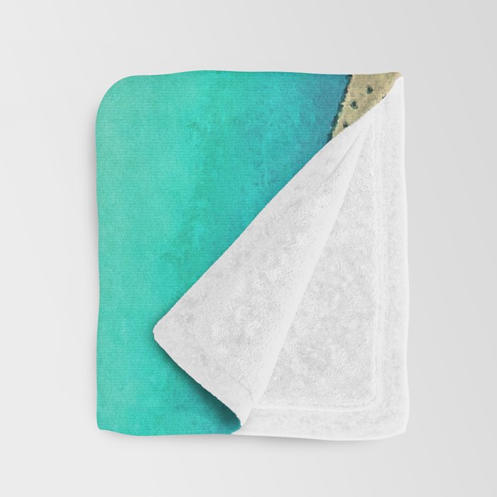 Sunrise at Shinzenn - Nature Ukiyo Landscape in Green, Blue and Orange Throw Blanket Gallery Image 3