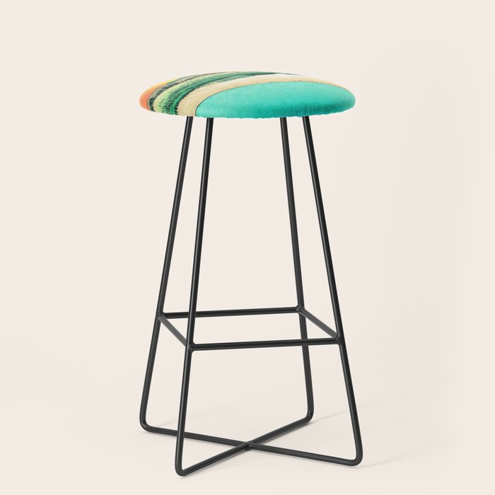 Sunrise at Shinzenn - Nature Ukiyo Landscape in Green, Blue and Orange Stool Gallery Image 1