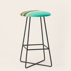 Sunrise at Shinzenn - Nature Ukiyo Landscape in Green, Blue and Orange Stool Gallery Image 1